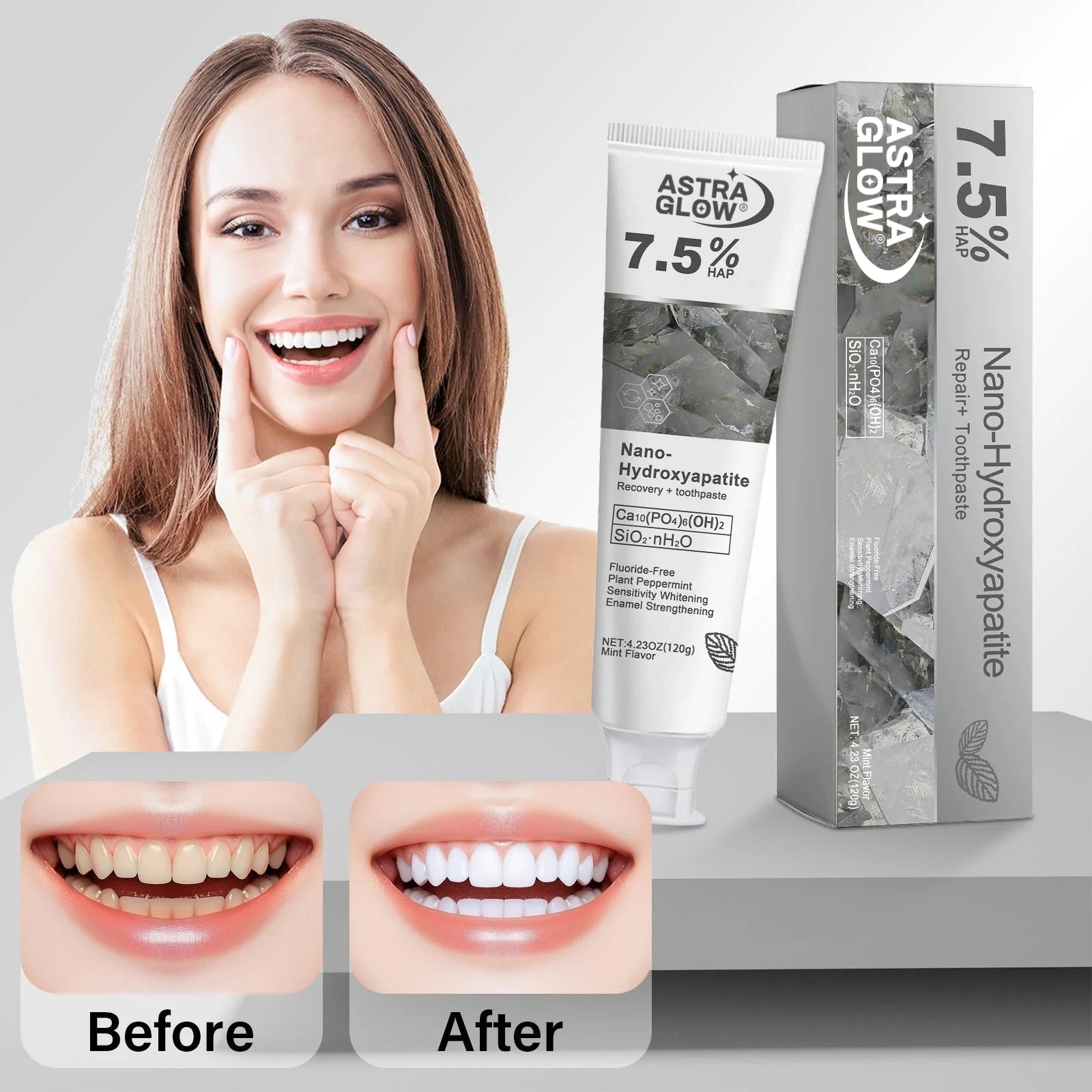Fluoride-Free Hydroxyapatite Toothpaste