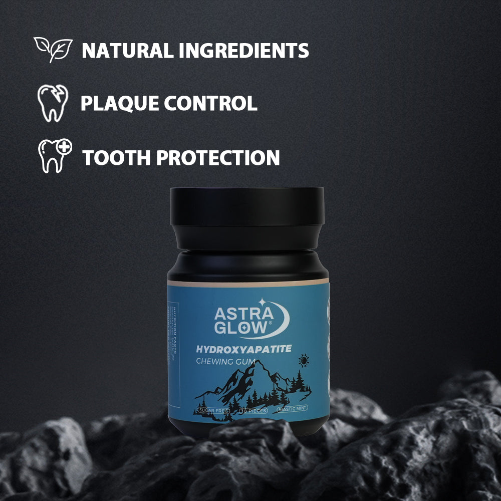 Chewing gum for tooth restoration, gum protection and teeth whitening