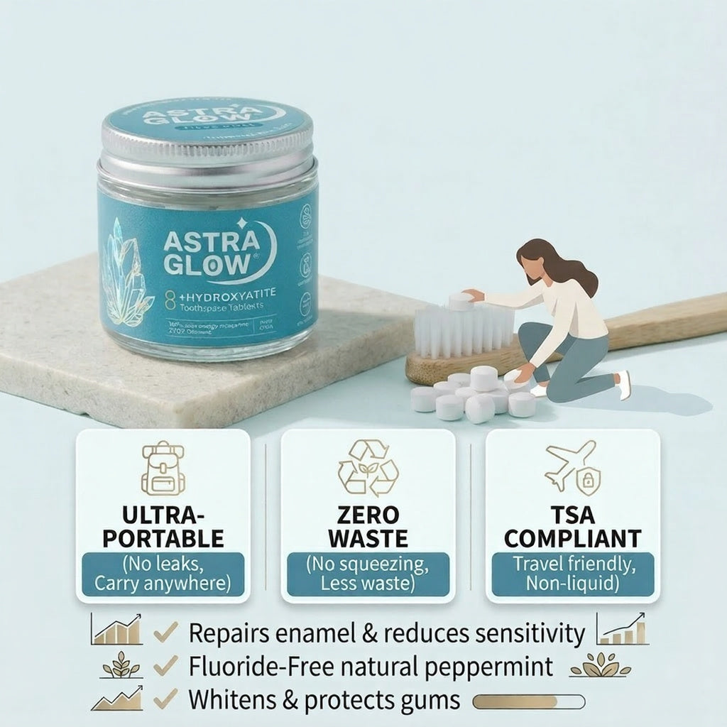 8% Hydroxyapatite Toothpaste Tablets - 62 Refill Tabs, Fluoride-Free, British Advanced Oral Plan