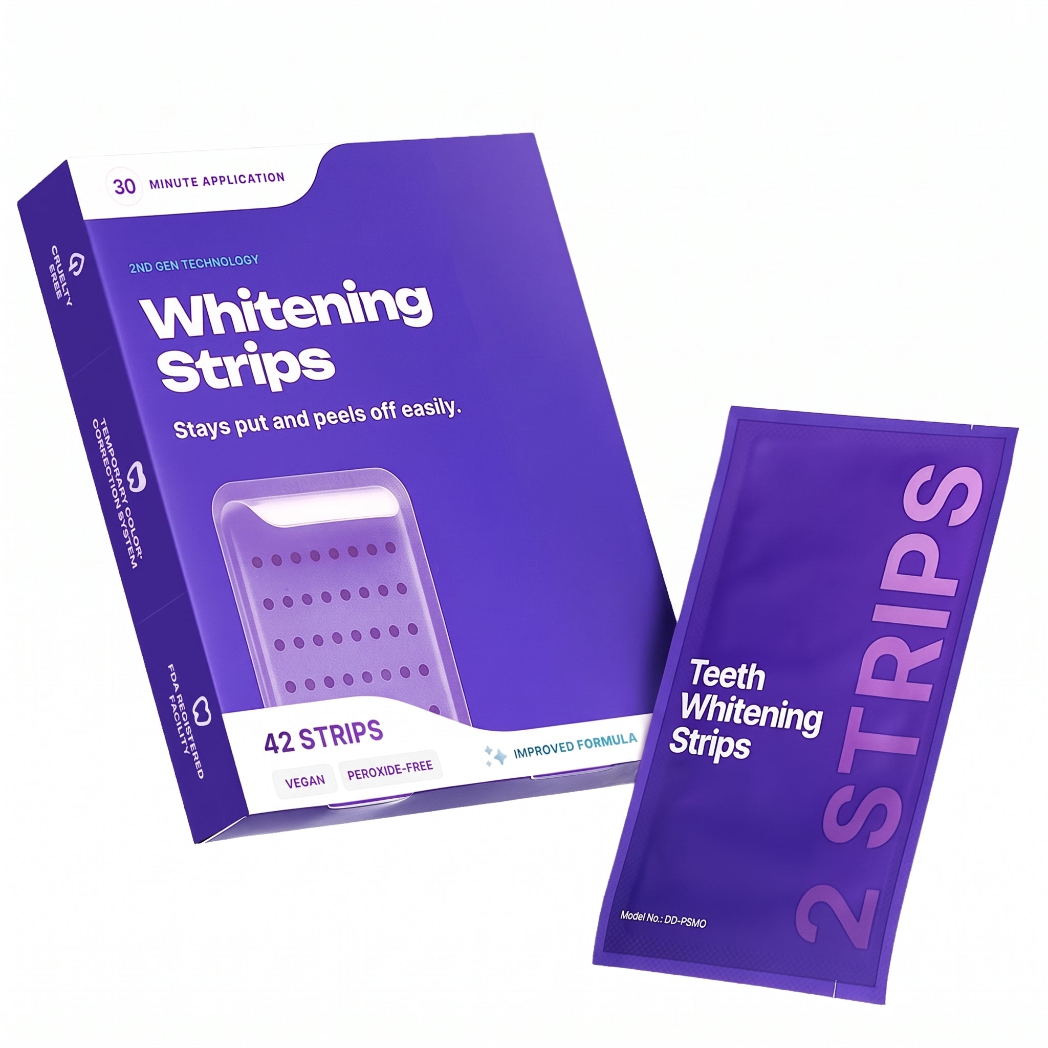 Purple Teeth Whitening Strips – Non-Sensitive Enamel-Safe Whitening