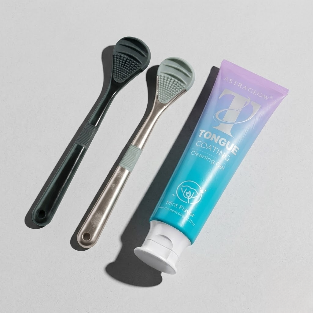 Cleaning Gel & Tongue Brush, for Cleaner Mouth
