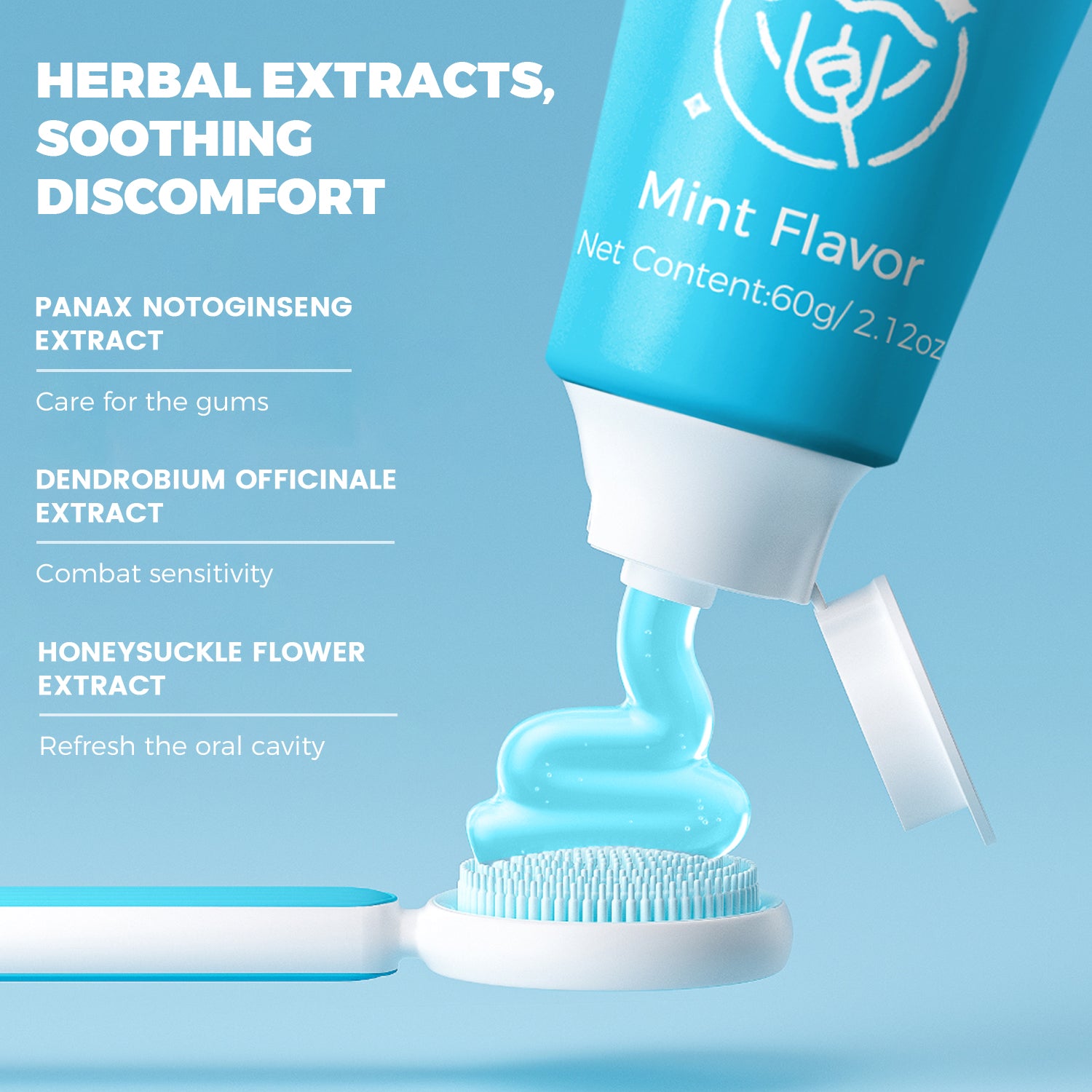 Cleaning Gel & Tongue Brush, for Cleaner Mouth