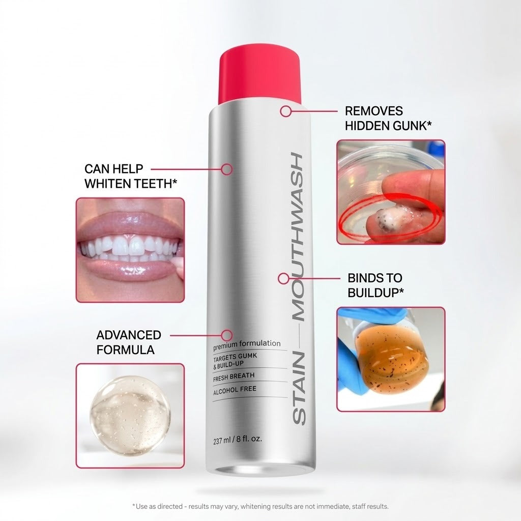Advanced Stain Whitening Mouthwash – Alcohol-Free Teeth Whitening & Fresh Breath